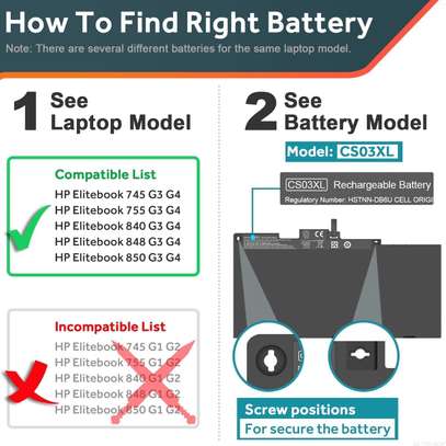 HP EliteBook 840 G3 G4 Laptop Battery (CS03XL) image 3