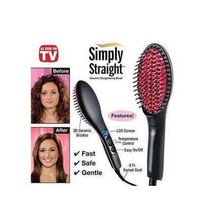 Simply Straight Hot Comb Ceramic Hair Brush Straightener image 1
