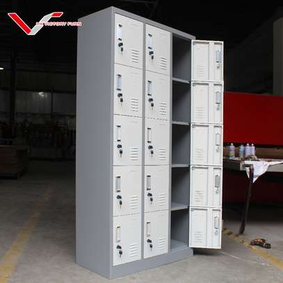 OFFICE CABINET: 15 Locker White Office Cabinet image 4