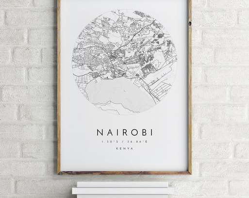 NAIROBI WALL MAP FRAME image 8
