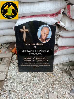 Upright Granite Headstones with Personalized Image image 3