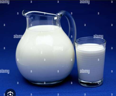 Large Glass Milk Jug and Matching Glass Set image 1