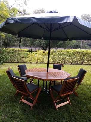 Garden Shade Sets With 6 Foldable Chairs + 12 Cushions image 8