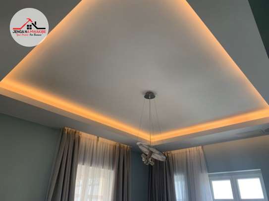 Flat gypsum ceiling design 5 snake light in Nairobi image 2