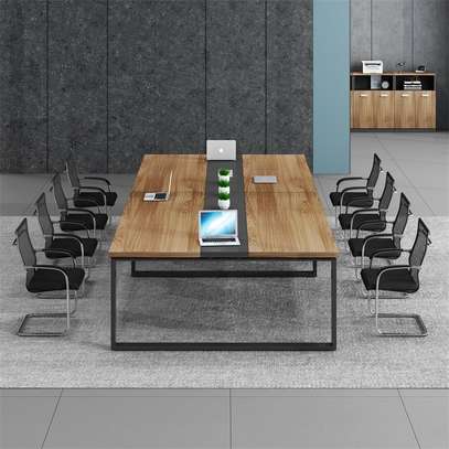 Modern Luxury 12-Seater Conference Table –Wood Finish image 1