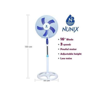Nunix Fan , Stand, 16" - White & Blue image 1