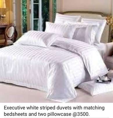 Excecutive white stripped cotton bedsheets image 5