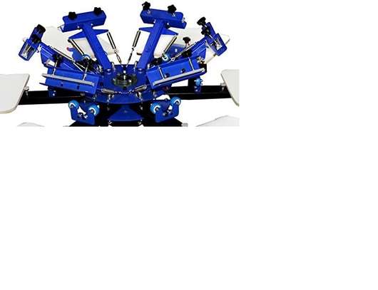 6 Color 6 Station Screen Printing Machine  & Platen Rotating image 1