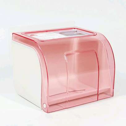 *Wall Mounted Tissue Box Transparent Tissue Holder image 2