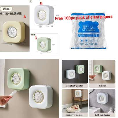 wall mounted food cover clear paper  storage box image 1