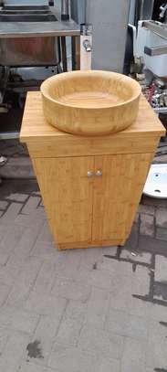 Waterproof  cabinet wooden basins image 2