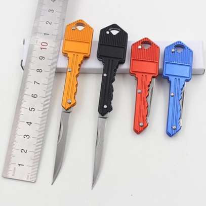 Hidden Key Shape Folding Knife Holder Keychain Portable Mini image 9