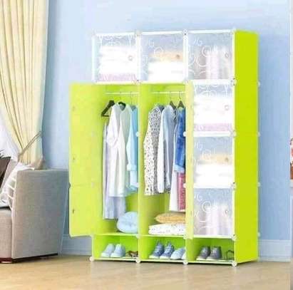 3 coloum portable plastic wardrobe image 1