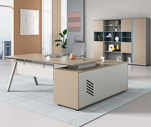 Office Desk: L-Shaped Administrative Executive Office Desk image 10