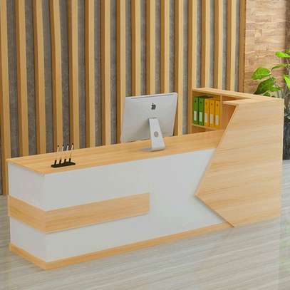 Custom Front Desk Counter – Wood Reception Table image 2