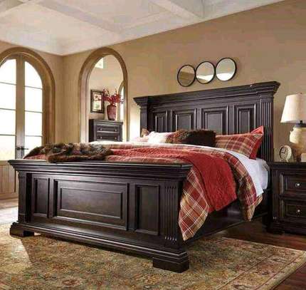 King Size Mahogany wood Beds, bedsides and dressers image 1