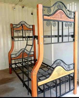 Metallic/ wooden double decker beds image 1