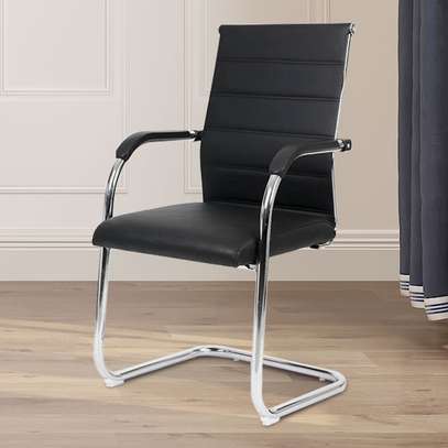 Leather Office Conference Chair – Mid-Back Visitor Chair image 2