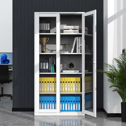 Office Cabinet:  Full Glass Steel Vertical Filing Cabinet image 4