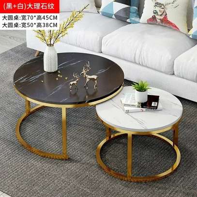 Coffee Table: Nordic Tempered Glass Round Coffee Table image 6