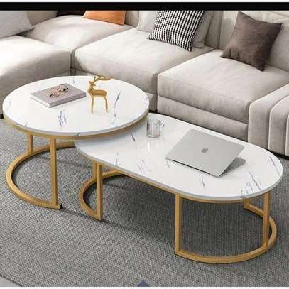Marble Top 2 Piece Dining Coffee Tables image 1