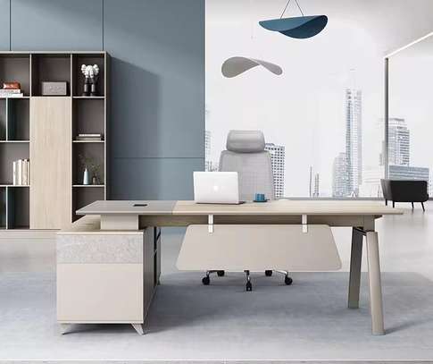 Office Desk: L-Shaped Administrative Executive Office Desk image 11