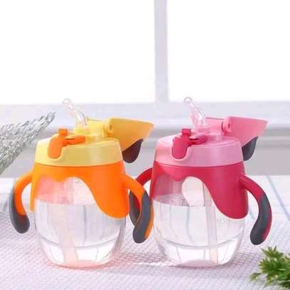 250Ml Portable Kids Baby Cup Training Straw Water bottle image 2
