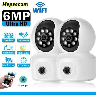 New Dual Lens 6mp Wifi Ip Camera Cctv 360 Ptz Smart Home image 1
