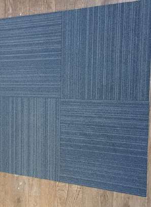 Navy Blue Patterned Carpet Tiles image 2