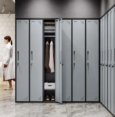 Office Cabinet: Gray 3 Long Doors Office Store Cabinet image 3