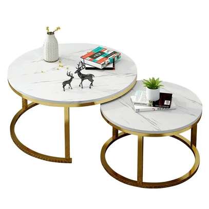 Coffee Table: Nordic Tempered Glass Round Coffee Table image 4