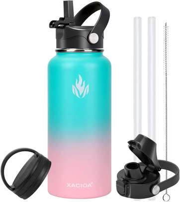 Insulated Water Bottle with Double Wall Straw image 2