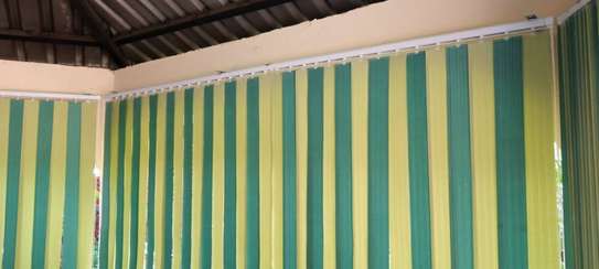 GREENISH PRINTED OFFICE BLINDS image 1