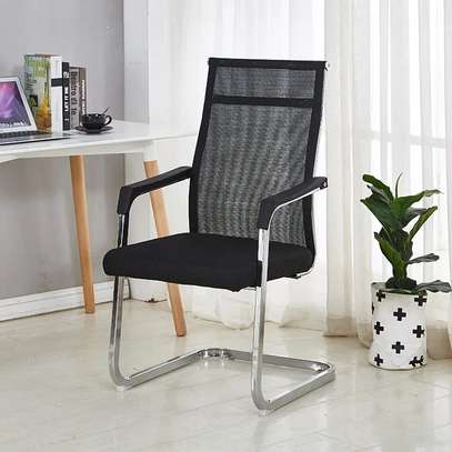 High-Back Mesh Executive Chair with Stainless Steel Legs image 1