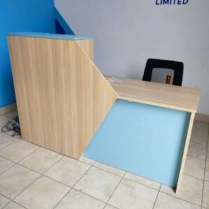 Modern Office Reception Table – Wooden Secretary Desk image 4