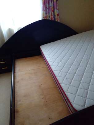Hardwood bed and heavy duty matress image 5