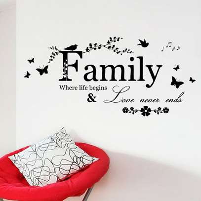 Family Love Never Ends Quote Vinyl Wall Sticker image 1