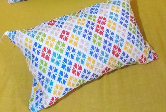 set of 3 Fibre Throw pillows - 2 square+1 mini lumbar pillow image 3