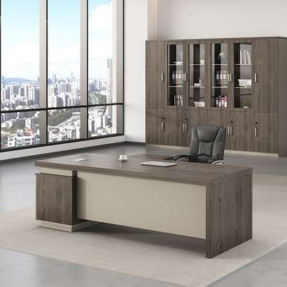 Luxury Wooden L-Shaped Executive Desk image 1