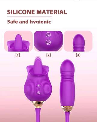 *2 in 1 Rose for clitorial stimulation PLUS thrusting dildo image 5