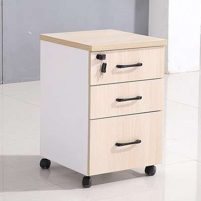 Bedside 3 Drawer Wooden Mobile Cabinet image 1