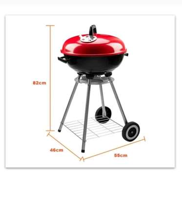 Round Charcoal Barbecue with Portable Trolley image 2