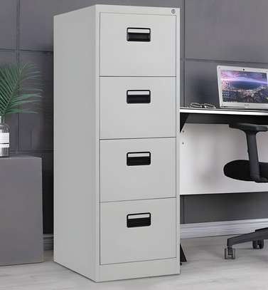 Durable Metal File Cabinet – 4 Drawers, White Steel image 5