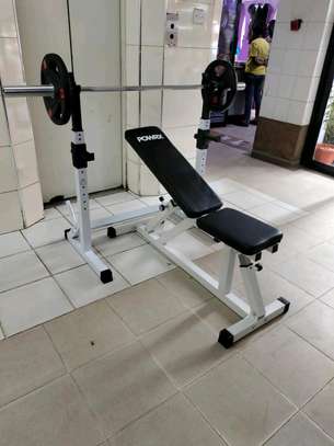 Strong semi commercial adjustable bench with squat rack image 3
