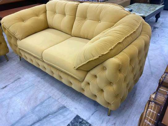 Mustard 2 seater chester sofa image 1
