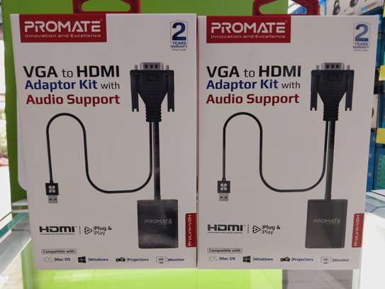 Promate VGA to HDMI Adapter Video Cable Converter Adapter image 3