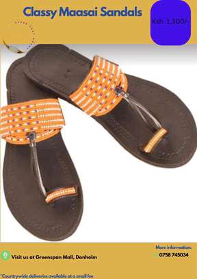 For the lovers of beaded and non beaded men leather sandals image 13