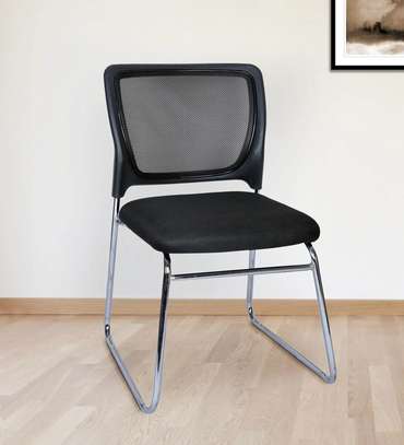 Office Chair; Armless Black Guest Chair image 1