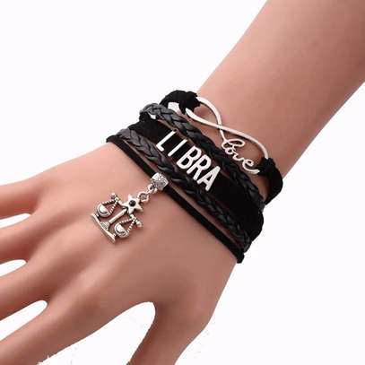 Zodiac Constellation Sign Leather Bracelets image 1