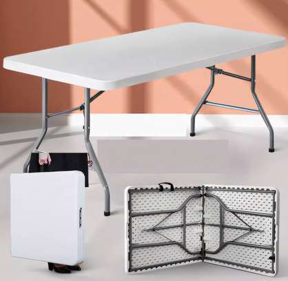 Large Lightweight Foldable Plastic Events Dining Table image 1